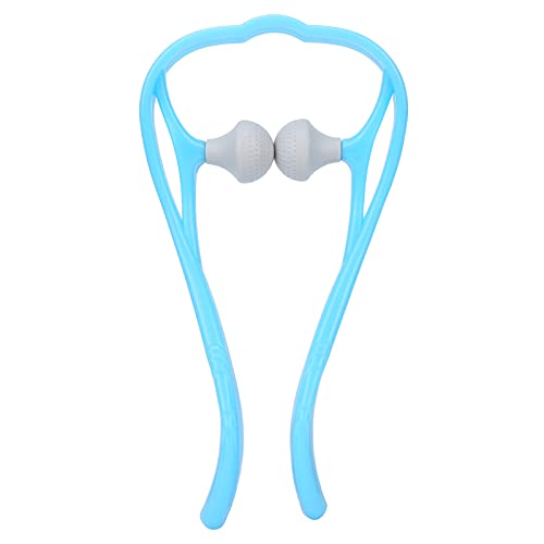 Fictory Masajeador de cuello y hombros, alivia la tensión, diseño ergonómico, azul, fácil de usar con una sola mano