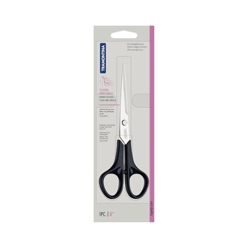 Hairdressing Scissors, Tramontina, Supercort, Stainless Steel 15.5 cm, Black, 25905/166