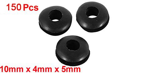 TOP-VIGOR 150Pcs Black Rubber Grommets 4mm Cable Wire Protector Rings Electrical Hole Gaskets for Conductor Wiring Cables and Plugs - Image 2
