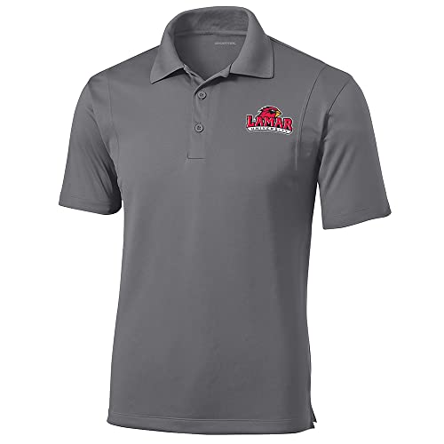 Sport Your Gear Lamar Cardinals Prime Athletic Logo Micropique Sport-Wick Golf Polo (Sport Gray - XX-Large)
