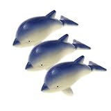 Ruilogod Mini Kunststoff Delphin Aquarium Dekoration Fischbehälter Ornament 3 Stück