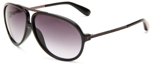 Marc by Marc Jacobs Women's MMJ 220/S Aviator Sunglasses, Lack & Dark Ruthenium Frame/Grey Shade Len, 56 mm