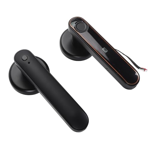 Natudeco Fingerprint Door Lock 5 in 1 Smart IC Cards Password Backup Keys Door Knob Keyless Entry with Keypad for Hotel Office Apartment