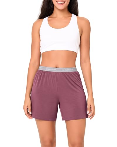 Image of BAMBOO COOL Womens Pajama Shorts Elastic Waistband Pj Pants Leg Opening Lounge Sleep Shorts, 2 Pack