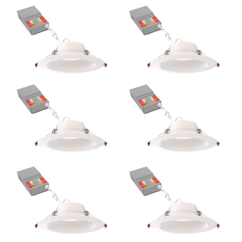 Image of Juno 6 inch Canless Wafer LED Light, 5-in-1 CCT, Deep Regressed Smooth Trim 6Pk
