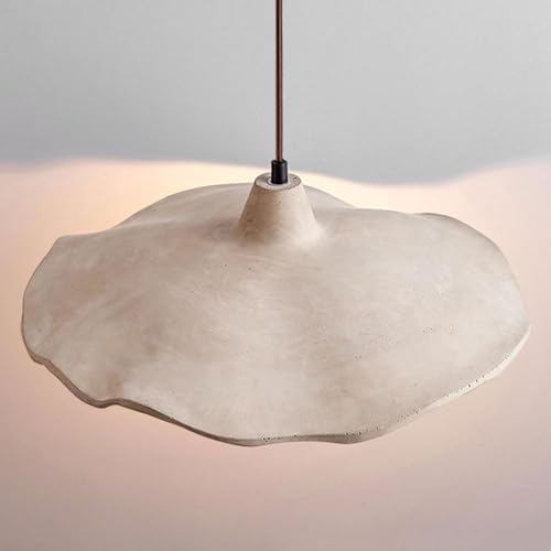 Suspension luminaire gris ciment Corete Lotus plafonnier moderne de 25CM - 7