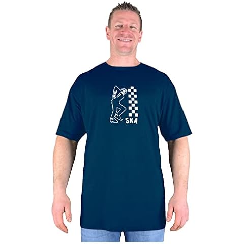Big Mens Navy Blue Ska Dancer Music T Shirt Rude Boy Cotton for Sizes M L XL 2XL 3XL 4XL 5XL 6XL 7XL 8XL, Size : 6XL Cover