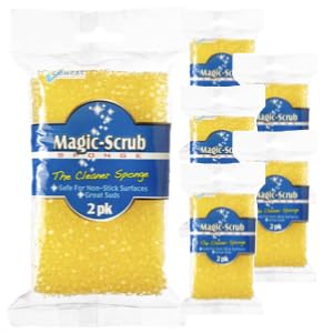 Image of Massive 12-Count Value Pack for Bulk Savings: Stock up and Save! This Set Includes six Individual 2-Packs, totaling 12 Magic Scrub Sponges. Ensure You Always Have a Fresh, Non-Scratch pad on Hand for