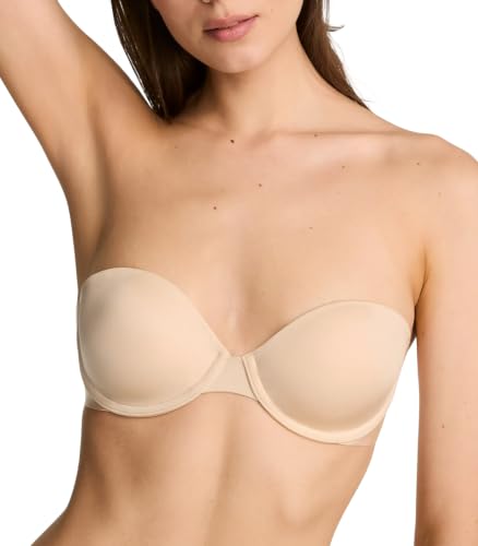 Victoria's Secret Invisible Lightly Lined Strapless Bra, Bras for Women, Marzipan, 38D - image 1