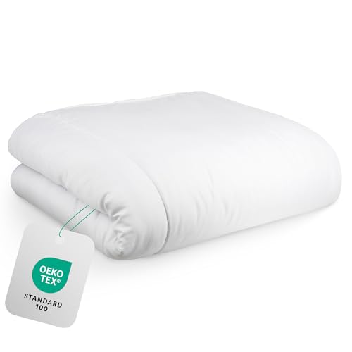 Hom&Com – Edredón Plumón 90% de Pato – 1400g – 4 Estaciones con Borde de Satén – Certificado Oeko-Tex y Ético (240 * 220 cm)