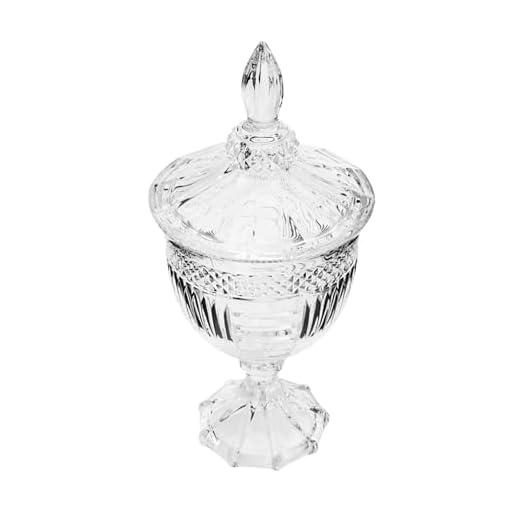 Potiche de Cristal com Pé Santorini 11,5cm x 24,5cm - Lyor