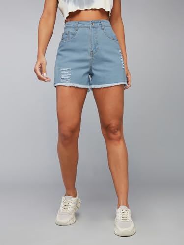 Image of Dolce Crudo Women's High Rise Denim Shorts - Relaxed Fit