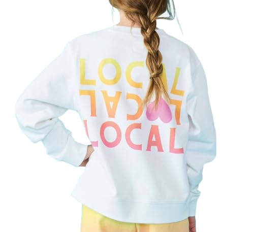 iscream + THEME NYC Big Girls French Terry Crewneck Applique and Embroidered Accent Sweatshirt Collection