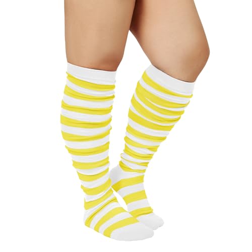 Image of American Trends Womens Rainbow Socks Striped Knee High Socks Thigh High Stockings Casual Tube Socks Costume Leg Warmers