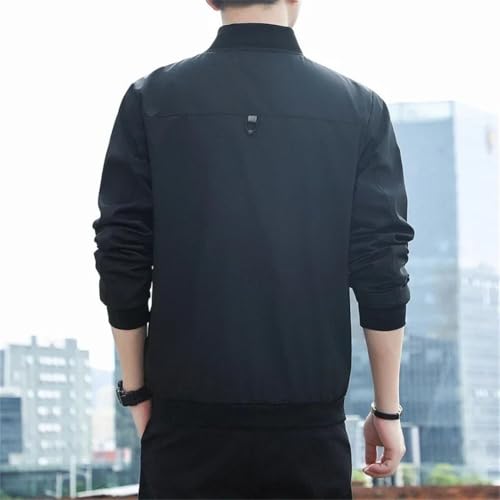 Men Business Casual Spring Blazer Stand Collar Professional Work Office Jacket Solid Color4