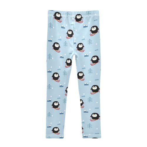 ZZKKO Girls Leggings Penguin Skiing Toddler Girls Clothes Leggings for Girls Toddler Girls Leggings 3-4T2