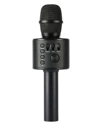 Image of Ankuka Wireless Karaoke Microphone with Speaker - Handheld Bluetooth Mic for Singing with Echo Effect, 5 Magic Voice Modes, Music Sync LED & 1800mAh Rechargeable Battery - for Adults & Kids