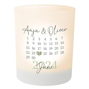 True Statements Teelichtglas Kalender personalisiert