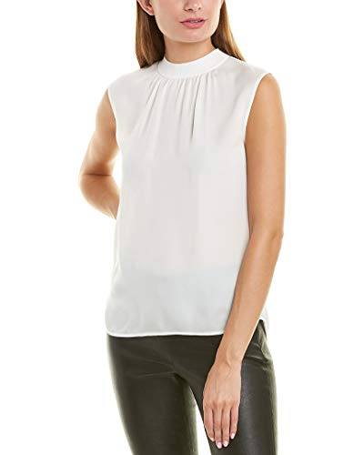 Vince Rib Trim Shell Blouse Off-White XL