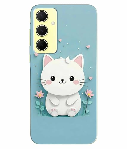 Image of Printed Hard Back Case Cover & Compatible for Samsung Galaxy A55 5G | Samsung A55 5G | Cat Vector Painting (Multicolor) - D1192