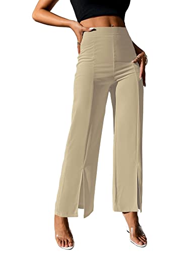 Image of Shasmi Women's Dress Pants Stretchy Work Slacks Business Casual Office Bootcut Leg Elastic Waist Regular Fit Plazzo Trouser Pant (Pant 65)
