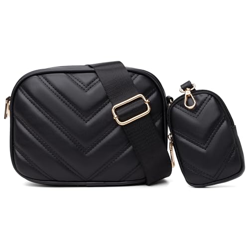 Small Quilted Crossbody Bags for Women Stylish Leather Purse Designer Handbag with Coin Pouch for Shopping, Dating, Traveling