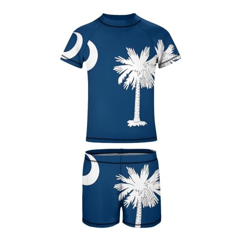 South Carolina State FlagChildren's Casual Swimsuit Set - Simple and Versatile7-9Y（120cm）2