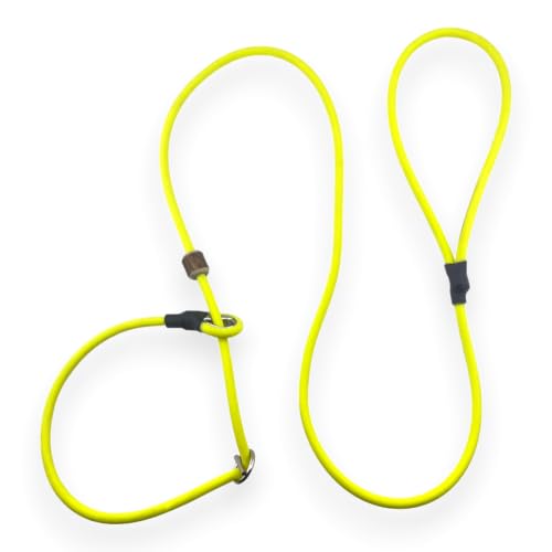 Romneys Moxon, guinzaglio Biothane Neon Pro, realizzato a mano in Germania, regolabile, impermeabile, resistente e resistente alle intemperie (giallo fosforescente)