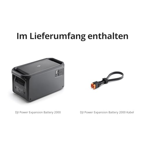 DJI Power Expansion Battery 2000, 2048 Wh Erweiterungsakku, hohe Kapazität, f. Powerstation DJI Power 1000, extra Erweiterungsakku f. mobile Generatoren, Haus, Sicherung, Camping, Wohnmobile, Notfälle