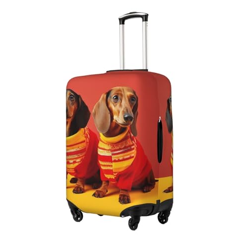 Cute Dachshund Travel Luggage Cover Elastic Washable Suitcase Protectors Anti-Scratch Suitcase Covers Luggage Protector Fits 18-32 Inch Suitcases2