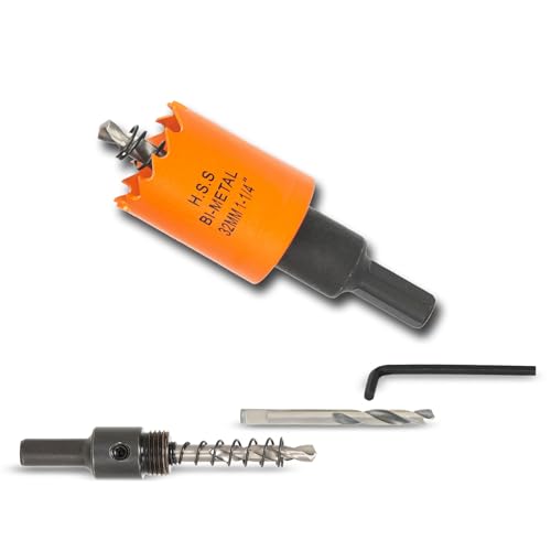 1-1/4 inch Hole Saw for Wood, Metal, Plastic &amp; Drywall, with Arbor