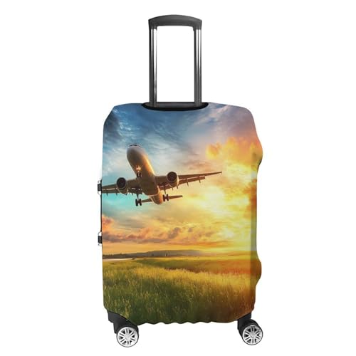 Airplane Taking Off From The Airport Luggage Covers Suitcase Protector Case Fits 19-32 Inch XL4