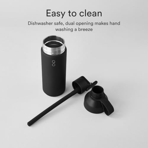 Image of Ocean Bottle - Recycled Stainless Steel Go Water Bottle - Eco-Friendly & Reusable Bottle - Obsidian Black - 17 oz
