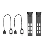 Holyton 2Pcs Li-po Batteries 7.4V 880 mAh and 2 pcs Chargers for Holy Stone FPV RC Drone HS165