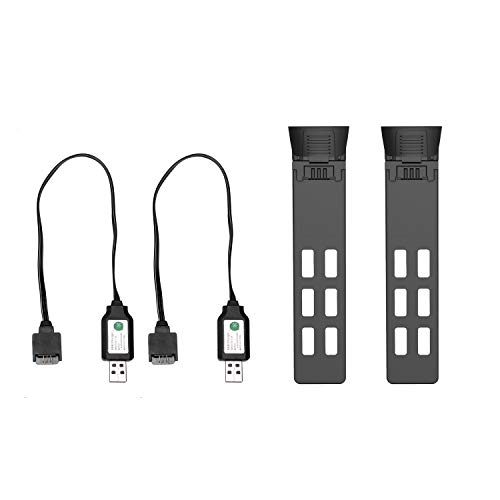 Holyton 2Pcs Li-po Batteries 7.4V 880 mAh and 2 pcs Chargers for Holy Stone FPV RC Drone HS165