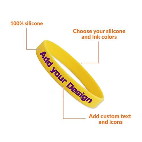 30/50/100/1000PCS Custom 1/2" Rubber Bracelets Bulk With Text Icon, Personalized Bracelet Add a Message, Choose Your Colors Silicone Wristband For Promotion Events2