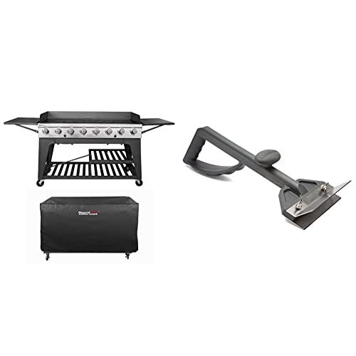 Royal Gourmet Event 8-Burner BBQ Propane Gas Grill with Cover, Picnic or Camping Outdoor & Cuisinart CCB-500 Griddle Scraper, Six-inch wide stainless steel blade