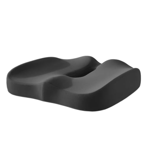 Cojín de Asiento Ergonómico, Almohadilla de Espuma Viscoelástica de Primera Calidad para Comodidad Prolongada, Almohada de Cadera para Silla de Oficina, Asiento de Coche,Negro