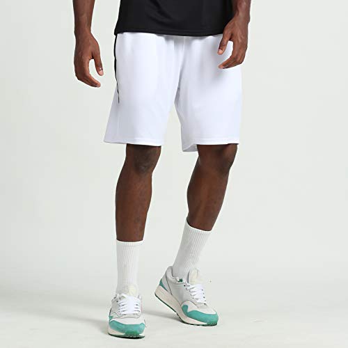 Ajcoflt Calções esportivos masculinos de secagem rápida com bolsos laterais elásticos na cintura Cal