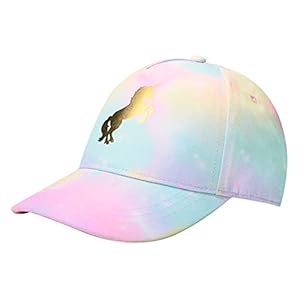accsa Casquette de Baseball avec Motif Licorne pour Fille Tie-Dye Chapeau de Soleil Ajustable Casquette Snapback pour Enfants