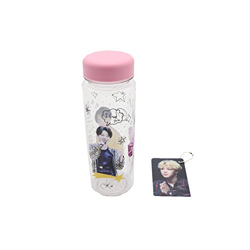 BTS Bangtan Boys Photo Printed Water Bottle with Acrylic Photo Card Key Chain (Jimin)