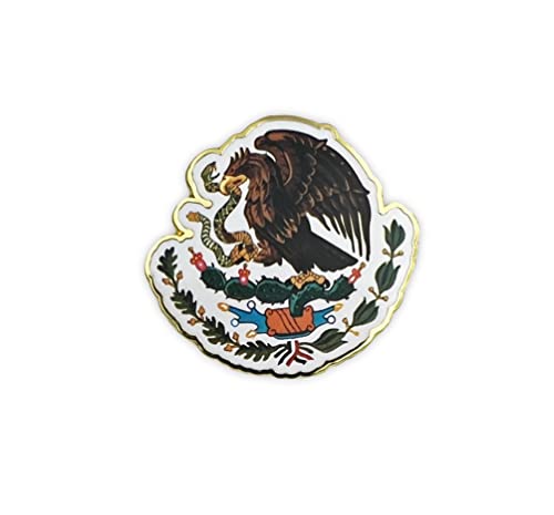Mexico Flag Lapel Pin - Calcomania Escudo Mexicano Brooch - Coat of Arms of Mexico Badge Country