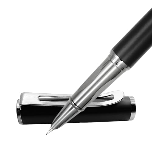 Image of PLUSPOINT Stainless Steel Fountain Pen Stunning Luxury Pen with Metalic Black Finish, Iridium Nib, Pen Gift for Men & Women, Professional, Executive Office, Nice Designer Pens for kids