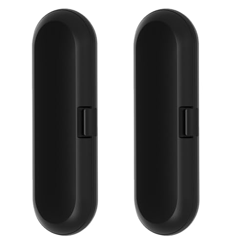 Nsodigry Protable 電動歯ブラシ トラベルボックス 収納ケース 2個 ユニバーサル歯ブラシハンドル歯ブラシヘッドホルダー用 ブラック 耐久性