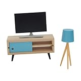 Juego de muebles de madera en miniatura para televisores de 1/12 para exhibición de escena de casa de muñecas, juego educativo, decoración creativa de habitación, decoración del hogar en miniatura