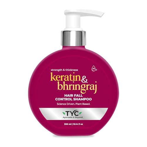 TYC - TRUST YOUR CHOICE Ayurvedic Hair Fall Control Shampoo With Plant Keratin And Bhringraj|3-In-1 Organic Shampoo With Conditioner|Sulphate Free|Helps Reduce Hair Breakage And Hair Thinning|Ph 5.5