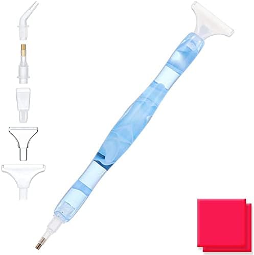 Kit de bolígrafo de pintura de diamante, bolígrafo de pintura de diamante 5D hecho a mano para arte de diamantes y arte de uñas, con 5 cabezales de
