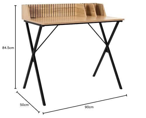 Bureau polyvalent noir et marron idéal pour le télétravail et les loisirs