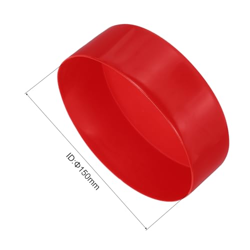 Image of uxcell 2pcs Rubber End Caps 150mm(5.9 Inch) ID Vinyl Round Tube Bolt Cap Cover Screw Thread Protectors Red, 50mm Height