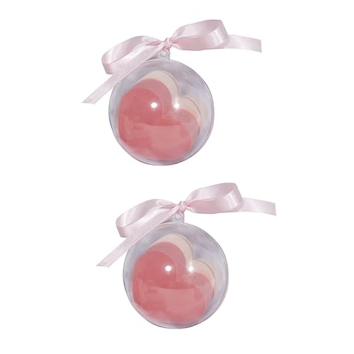 Gogogmee 2Set Heart Shaped Makeup Powder Puff for Easy Application Non Hydrophilic Sponge for Foundation Blush Highlighter Convenient Travel Pink Beige